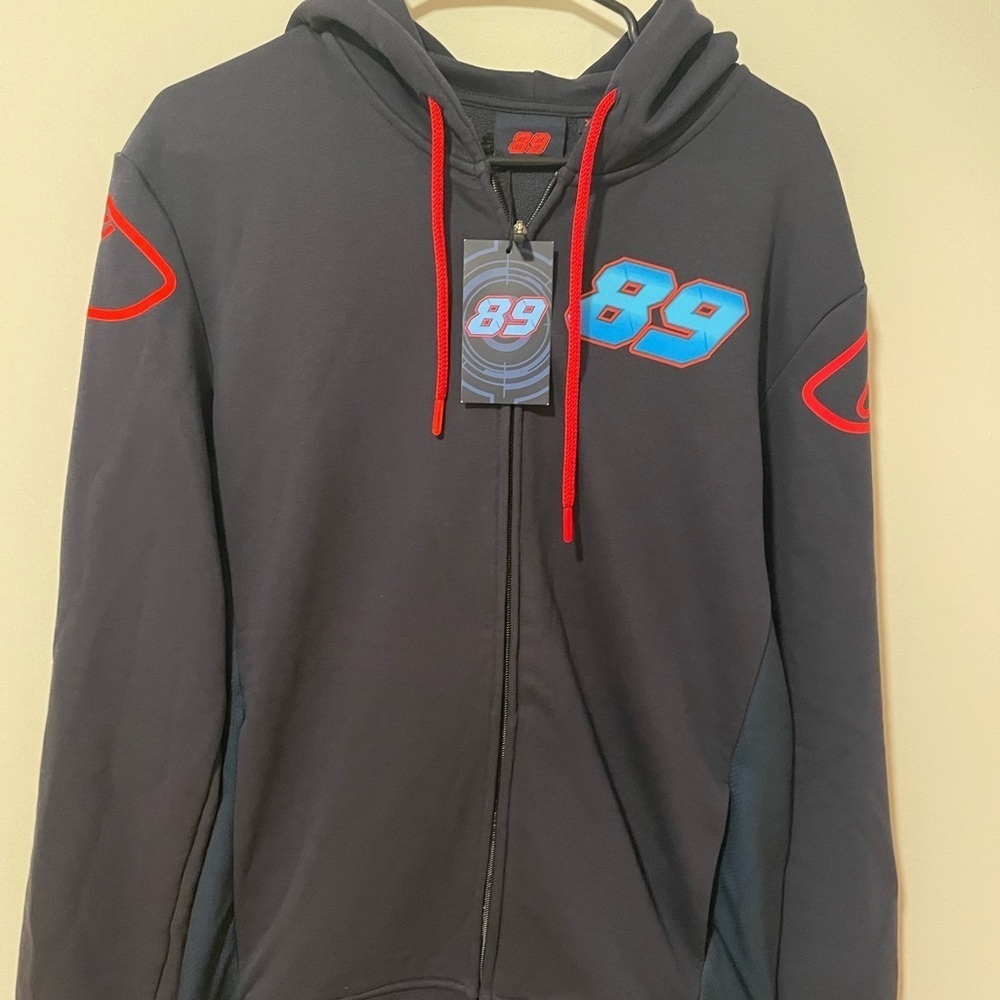NWT Jorge Martin Moto GP Zip Up Hoodie Navy and Red Men’s XL - Picture 3 of 11
